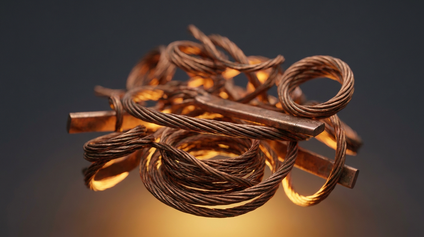 Kupferdraht und elektrische Leiter als Symbol für Kupfer in der Energiewende