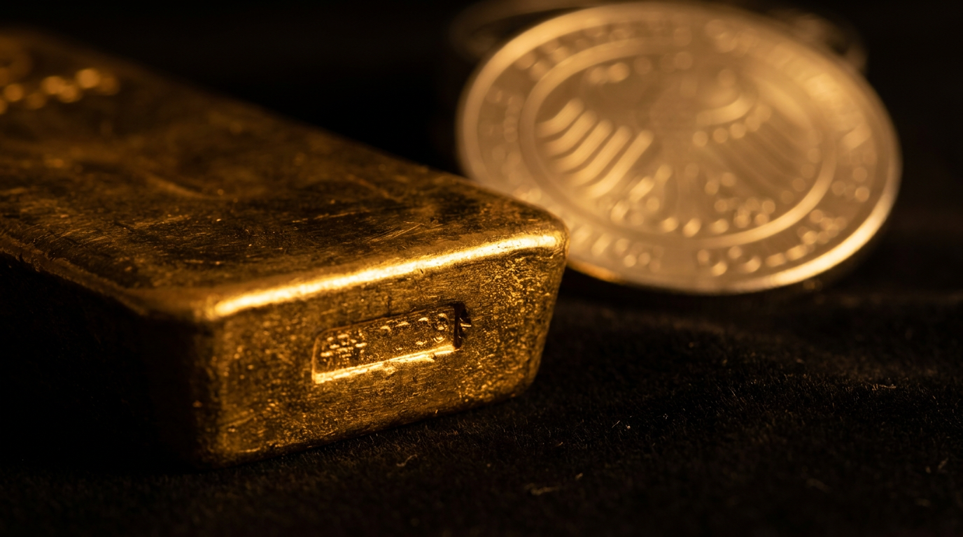 Feiner Goldbarren mit Prägung als Sinnbild für den geforderten Feingehalt von mindestens 995 Tausendstel