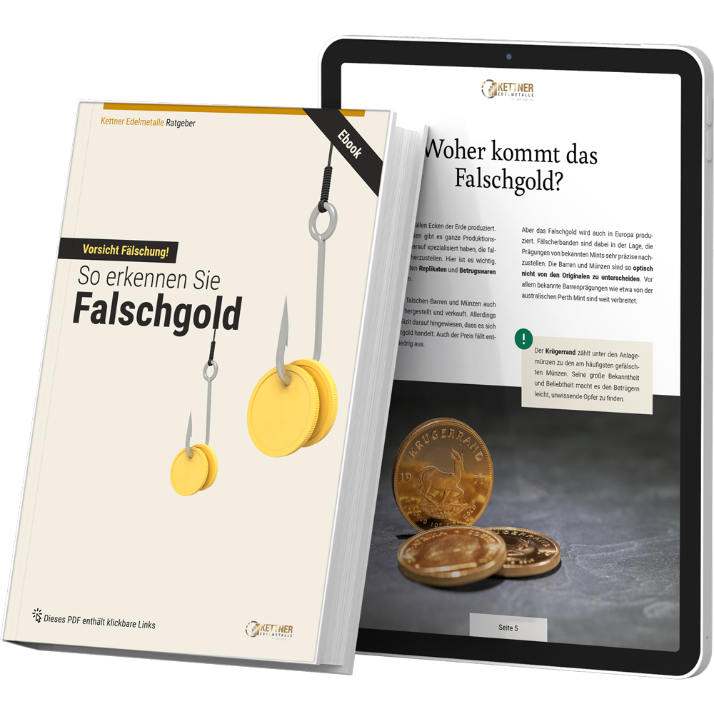 Titelseite des kostenlosen Kettner-Ratgebers „So erkennen Sie Falschgold“