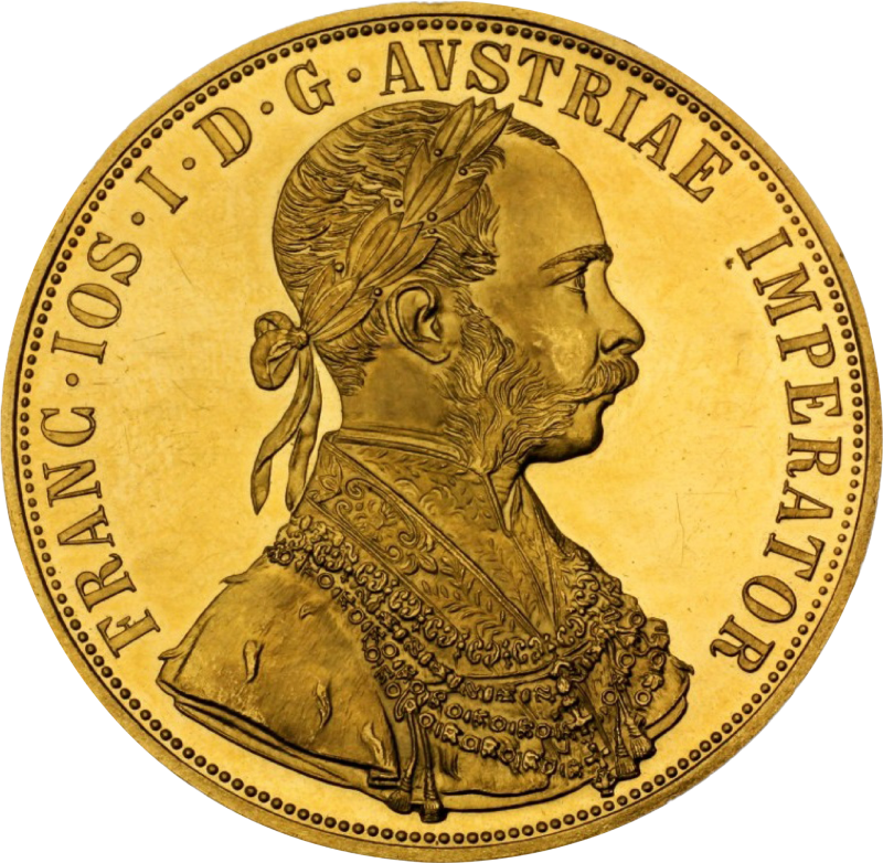 4 Gold Dukaten Neuprägung der Münze Österreich mit der Jahreszahl 1915